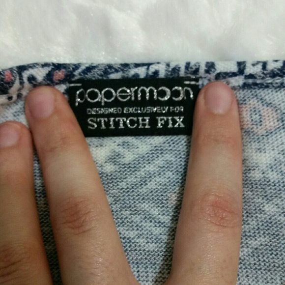 PAPERMOON Stitch Fix navy tee XS - Picture 3 of 4